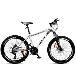 Chengke Yipin Mountain Bike Chengke Yipin Outdoor mountain bike Man woman bicycle 24 inch Spring front fork High carbon steel frame Double disc brakes City road bike-White black_24 speed