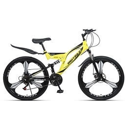 FETION Bike Children's bicycle Mountain Trail Bike 27 Speed ?Full Suspension, High Carbon Steel Frame Bicycles Dual Disc Brake for Mens and Women / 8569 (Color : Style2, Size : 26inch21 speed)