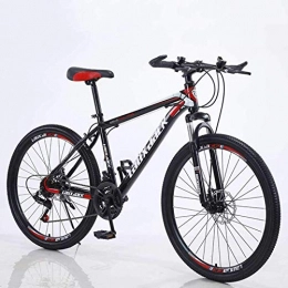 Chilits 21 Speed 26 Inch Mountain Bike Aluminum Alloy and High Carbon Steel, Front Suspension Disc Brake Outdoor Bikes for Women Men (Black-red)