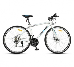 Creing Bike City Bike 21-Speed Bicycle With Mechanical Disc Brake For Unisex Adult, white
