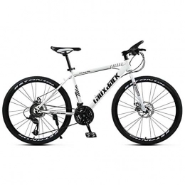 COSCANA Bike COSCANA 26" Mountain Bicycle With 21-30 Speed Mountain Bike With Dual Disc Brake, Lightweight 17" High Carbon Steel Frame MTBWhite-21 Speed