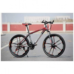COSCANA Mountain Bike COSCANA 26" Mountain Bike High Carbon Steel Suspension Fork Bikes, 21-27 Speed Dual Disc Brakes City Mountain Bicycle For Adults And TeensRed-27 Speed
