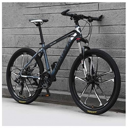 COSCANA Bike COSCANA Mountain Bike 26 Inch Wheel 21-30 Speed With 17 Inch High Carbon Steel Frame Double Disc Brake Front Suspension Anti-Slip BicycleGray-27 Speed