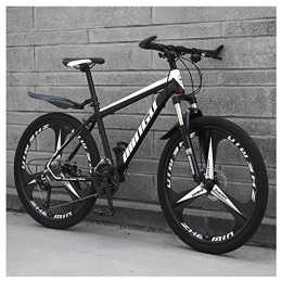 COSCANA Bike COSCANA Mountain Bike, 26" Three-Spoke Wheel, 17" High Carbon Steel Frame, Front Suspension, Dual Disc Brakes, 21-30 Speed ​​Mountain BicycleBlack-30 Speed