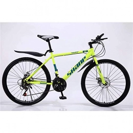P.CHUXIN Bike Country Mountain Bike, 24 / 26 Inch Double Disc Brake, Adult MTB Country Gearshift Bicycle, Hardtail Mountain Bike with Adjustable Seat Carbon Steel Yellow Spoke Wheel (30-stage shift, 24 inches)