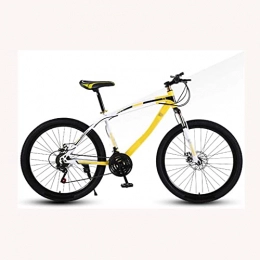 COUYY Mountain Bike COUYY Bicycles Adult Mountain Bike 24 Inch, 21 / 24 Speed with Double Disc Brake high-carbon steel Adult MTB Hardtail with Adjustable Seat Student, Yellow, 24 SPEED