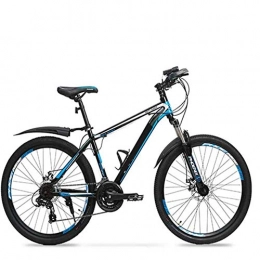 COUYY Mountain Bike COUYY Mountain bike bicycle, male and female adult bicycle 24 speed 26 inch lightweight aluminum alloy frame double disc brakes off-road racing, Black