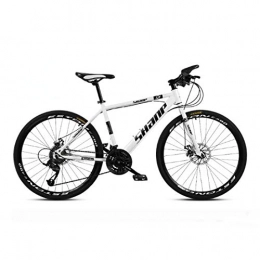 CPY-EX 24 Inch Men's Mountain Bikes, High-Carbon Steel Mountain Bike, Mountain Bicycle Adjustable Seat,21,23,27,30 Speed,Black Red White Spoke,C,30