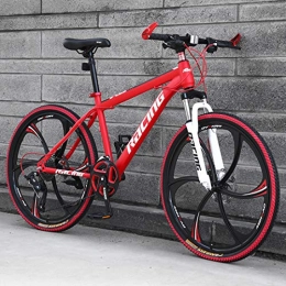CPY-EX Bike CPY-EX 26 Inch Mountain Bikes, Men's Dual Disc Brake Hardtail Mountain Bike, Bicycle Adjustable Seat, High-Carbon Steel Frame, 21 / 24 / 27 Speed, Black 3 / 6 / 9 Spoke, B2, 24