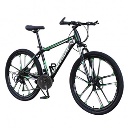 Crazboy Bike Crazboy Adult Mountain Bike, 26 inch Wheels, Mountain Trail Bike High Carbon Steel Folding Outroad Bicycles, 21-Speed Bicycle Full Suspension MTB Gears Dual Disc Brakes Mountain Bicycle (Green)