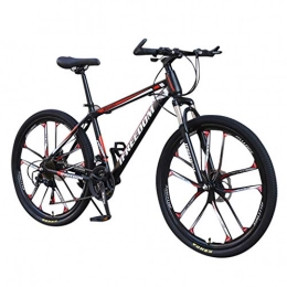 Crazboy Adult Mountain Bike, 26 inch Wheels, Mountain Trail Bike High Carbon Steel Folding Outroad Bicycles, 21-Speed Bicycle Full Suspension MTB Gears Dual Disc Brakes Mountain Bicycle (Red)