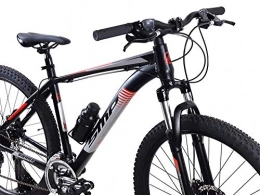 CSM Mountain Bike CSM Bicycle Aluminum MTB Mountain Bike 27, 5 SMP "Sierra" with Disc Brakes and Shifter Shimano 21 Speeds / Red Grey Red - Red Grey Red, M (46)