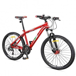 Cxmm  Cxmm 27-Speed Mountain Bikes, Front Suspension Hardtail Mountain Bike, Adult Women Mens All Terrain Bicycle with Dual Disc Brake, Red, 24 inch, Red, 26Inch