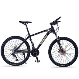 Cxmm Bike Cxmm Adult Mountain Bikes, 26 inch High-Carbon Steel Frame Hardtail Mountain Bike, Front Suspension Mens Bicycle, All Terrain Mountain Bike, Gold, 27 Speed, Gold, 27 Speed