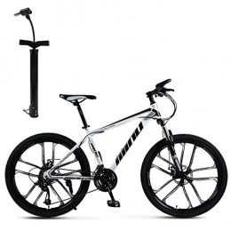 CXQ Mountain Bike CXQ 26 Inch Adult Mountain Bike, off-road Speed Bike, 30 Speed Men and Women Speed Integral Wheel Bicycle Double Shock Racing for Outdoor Riding to and from Get off Work, White black