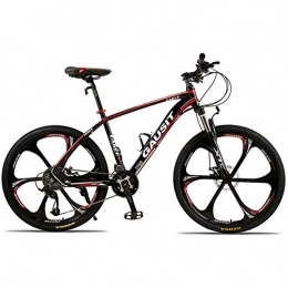 CYXYXXYX Mountain Bike CYXYXXYX Cycling Unisex Mountain Bike 24 Speeds 26Inch 6-Spoke Wheels Aluminum Frame Bicycle with Disc Brakes And Suspension Fork 170 * 85cm, Red