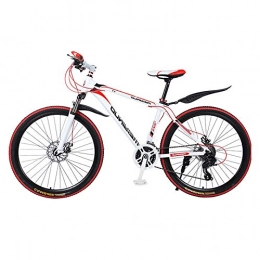 Dafang Mountain Bike Dafang Bicycle mountain bike 26 inch road bike student adult ultra light speed variable speed portable 21 speed high carbon steel frame bicycle-White red_3