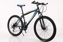 DASLING Bike DASLING 7-Speed Shift Mountain Bike 26 Inch Shock Absorption Disc Brake Student, Black Blue