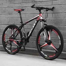 DFEIL Mountain Bike DFEIL Black Red 26 Inch Cross-country Mountain Bike, High-carbon Steel Hardtail Mountain Bike, Mountain Bicycle With Front Suspension Adjustable Seat (Color : 21 speed)