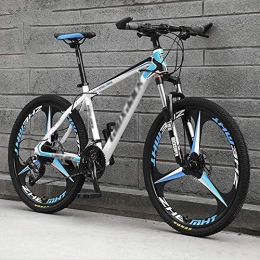 DFEIL Bike DFEIL Blue White Knight 26 Inch Cross-country Mountain Bike, High-carbon Steel Hardtail Mountain Bike, Mountain Bicycle With Front Suspension Adjustable Seat (Color : 21 speed)