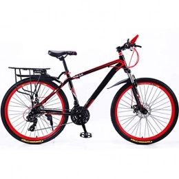 DFKDGL Bike DFKDGL Mountain Bike With Rear Shelf, High Carbon Steel Bicycle, 24 / 26 Inch Wheel, 21 / 24 / 27 / 30 Variable Speed City Bike For Beginner Men, Women, Adults, Youth (Color : C-24in, Size : 27speed) Unicycle