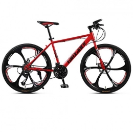 DGAGD Mountain Bike DGAGD 24 / 26 inch mountain bike bicycle male and female variable speed road racing light pedal bicycle six-wheel-red_26 inches