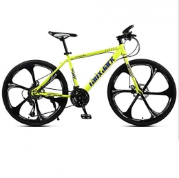 DGAGD Mountain Bike DGAGD 24 / 26 inch mountain bike bicycle male and female variable speed road racing light pedal bicycle six-wheel-yellow_24 inches