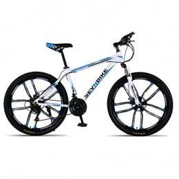 DGAGD Mountain Bike DGAGD 24-inch aluminum alloy frame mountain bike variable speed ten-wheel road bike-White blue_30 speed