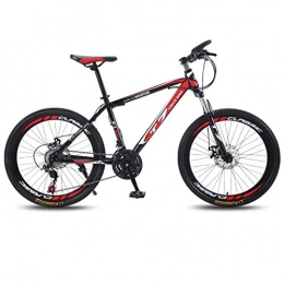 DGAGD Mountain Bike DGAGD 24 inch bicycle mountain bike adult variable speed light bicycle 40 cutter wheels-Black red_21 speed