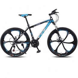 DGAGD Bike DGAGD 24 inch bicycle mountain bike adult variable speed light bicycle six cutter wheels-Black blue_24 speed