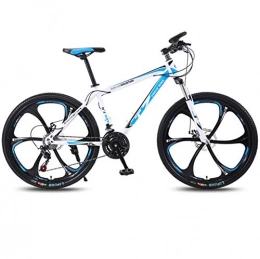 DGAGD Bike DGAGD 24 inch bicycle mountain bike adult variable speed light bicycle six cutter wheels-White blue_21 speed
