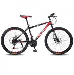 DGAGD Mountain Bike DGAGD 24 inch bicycle mountain bike adult variable speed light bicycle spoke wheel-Black red_24 speed
