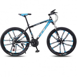 DGAGD Mountain Bike DGAGD 24 inch bicycle mountain bike adult variable speed light bicycle ten cutter wheels-Black blue_27 speed