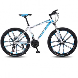 DGAGD Bike DGAGD 24 inch bicycle mountain bike adult variable speed light bicycle ten cutter wheels-White blue_21 speed
