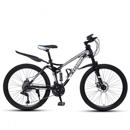 DGAGD Mountain Bike DGAGD 24 inch downhill soft tail mountain bike variable speed male and female spoke wheel mountain bike-Black and silver_24 speed