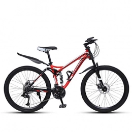 DGAGD Bike DGAGD 24 inch downhill soft tail mountain bike variable speed male and female spoke wheel mountain bike-Black red_21 speed