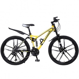 DGAGD Bike DGAGD 24 inch downhill soft tail mountain bike variable speed male and female ten-wheel mountain bike-yellow_21 speed