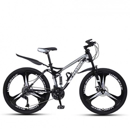 DGAGD Mountain Bike DGAGD 24 inch downhill soft tail mountain bike variable speed men and women three-wheel mountain bike-Black and silver_21 speed