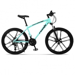 DGAGD Mountain Bike DGAGD 24 inch mountain bike adult 10-knife one-wheel variable speed dual disc brake bicycle-Light blue_24 speed