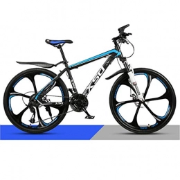 DGAGD Mountain Bike DGAGD 24 inch mountain bike adult male and female variable speed light road racing six-cutter wheels-Black blue_21 speed