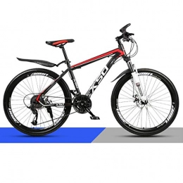 DGAGD Mountain Bike DGAGD 24 inch mountain bike adult men and women variable speed light road racing 40 cutter wheels-Black red_21 speed