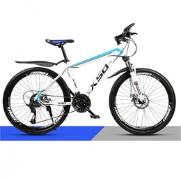DGAGD Mountain Bike DGAGD 24 inch mountain bike adult men and women variable speed light road racing 40 cutter wheels-White blue_21 speed