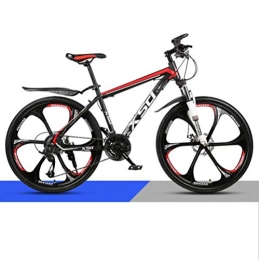 DGAGD Bike DGAGD 24 inch mountain bike adult men and women variable speed light road racing six-cutter wheels-Black red_24 speed