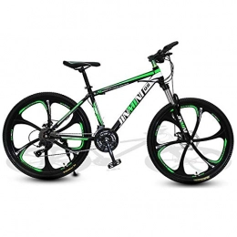 DGAGD Bike DGAGD 24 inch mountain bike adult men and women variable speed transportation bicycle six cutter wheels-dark green_21 speed