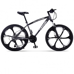 DGAGD Bike DGAGD 24 inch mountain bike adult six-blade one-wheel variable speed dual-disc bicycle-Black gray_24 speed