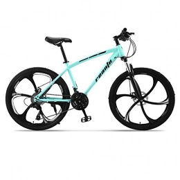 DGAGD Mountain Bike DGAGD 24 inch mountain bike adult six-blade one-wheel variable speed dual-disc bicycle-Light blue_24 speed