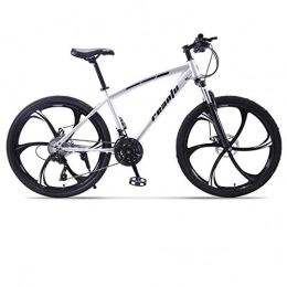 DGAGD Mountain Bike DGAGD 24 inch mountain bike adult six-blade one-wheel variable speed dual-disc bicycle-Silver_30 speed