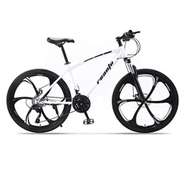 DGAGD Bike DGAGD 24 inch mountain bike adult six-blade one-wheel variable speed dual-disc bicycle-White black_21 speed
