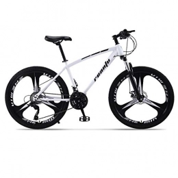 DGAGD Mountain Bike DGAGD 24 inch mountain bike adult tri-pitch one-wheel variable speed dual-disc bicycle-White black_30 speed