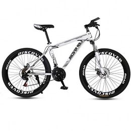 DGAGD Mountain Bike DGAGD 24 inch mountain bike adult variable speed dual disc brake aluminum alloy bicycle 40 cutter wheels-white_24 speed